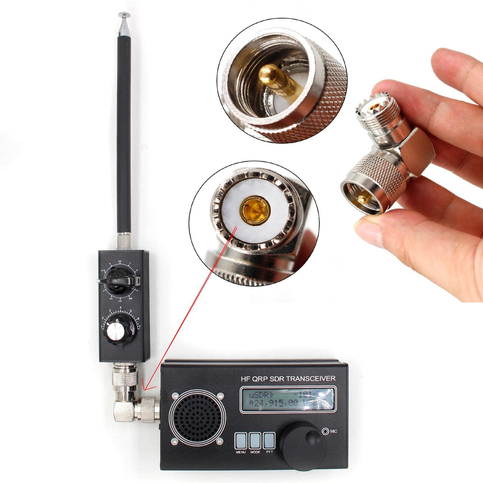 Antena interior FM | Antena de radio de bolsillo,Antenas de banda completa para recibir frecuencias UHF VHF, superior con conector macho M4 Abbto