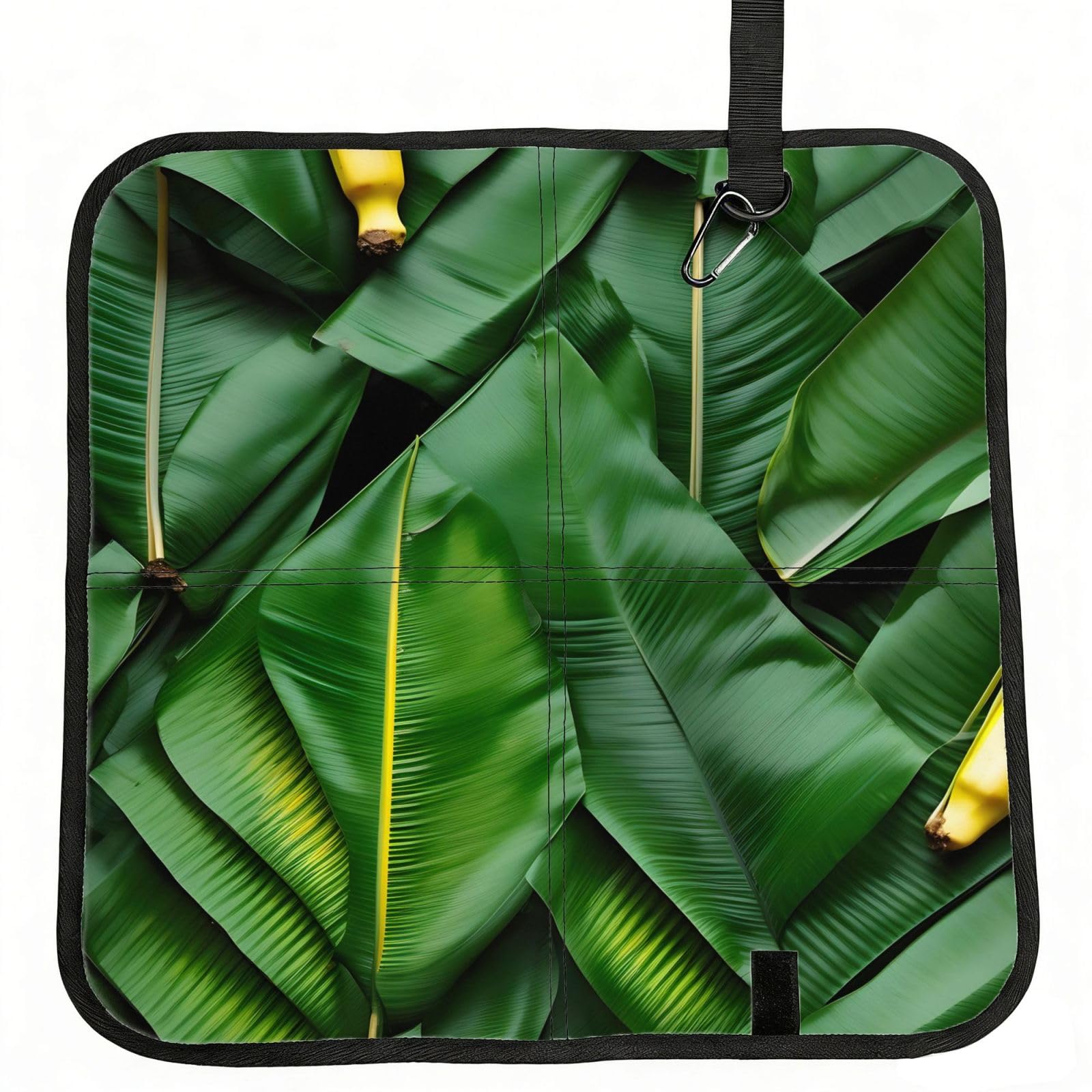 AYYQWE Banana Leaves Print Foldable Seat Cushion Portable Chair Pad Office Commuting Picnic Camping Outdoor