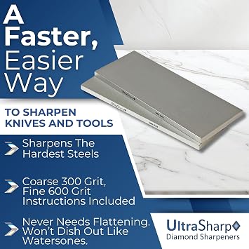 Ultra Sharp II Diamond Sharpening Stone Kit - Coarse & Fine Grits