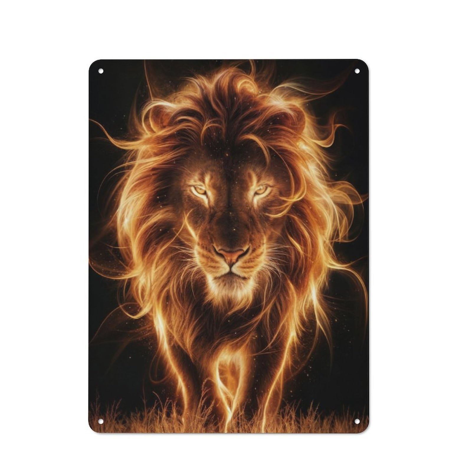 Metal Wall Sign 40x30cm Featuring Spirit Lion for Café Or Home Bar, for Metal Sign Collectors, for Garage And Workshop Walls