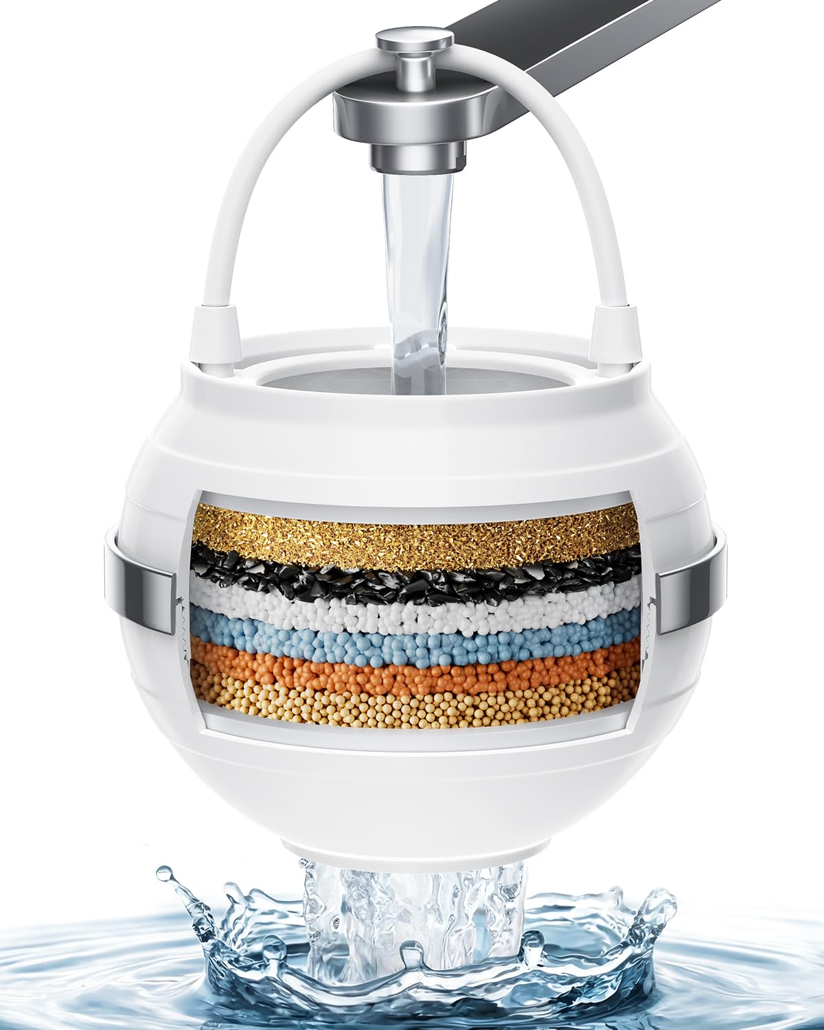 Bath Filter for Tub Faucet - Shower Filter with KDF 55 Removes 99% Chlorine & Softens Water | Ideal Bathtub Filter for Healthier Hair & Skin |