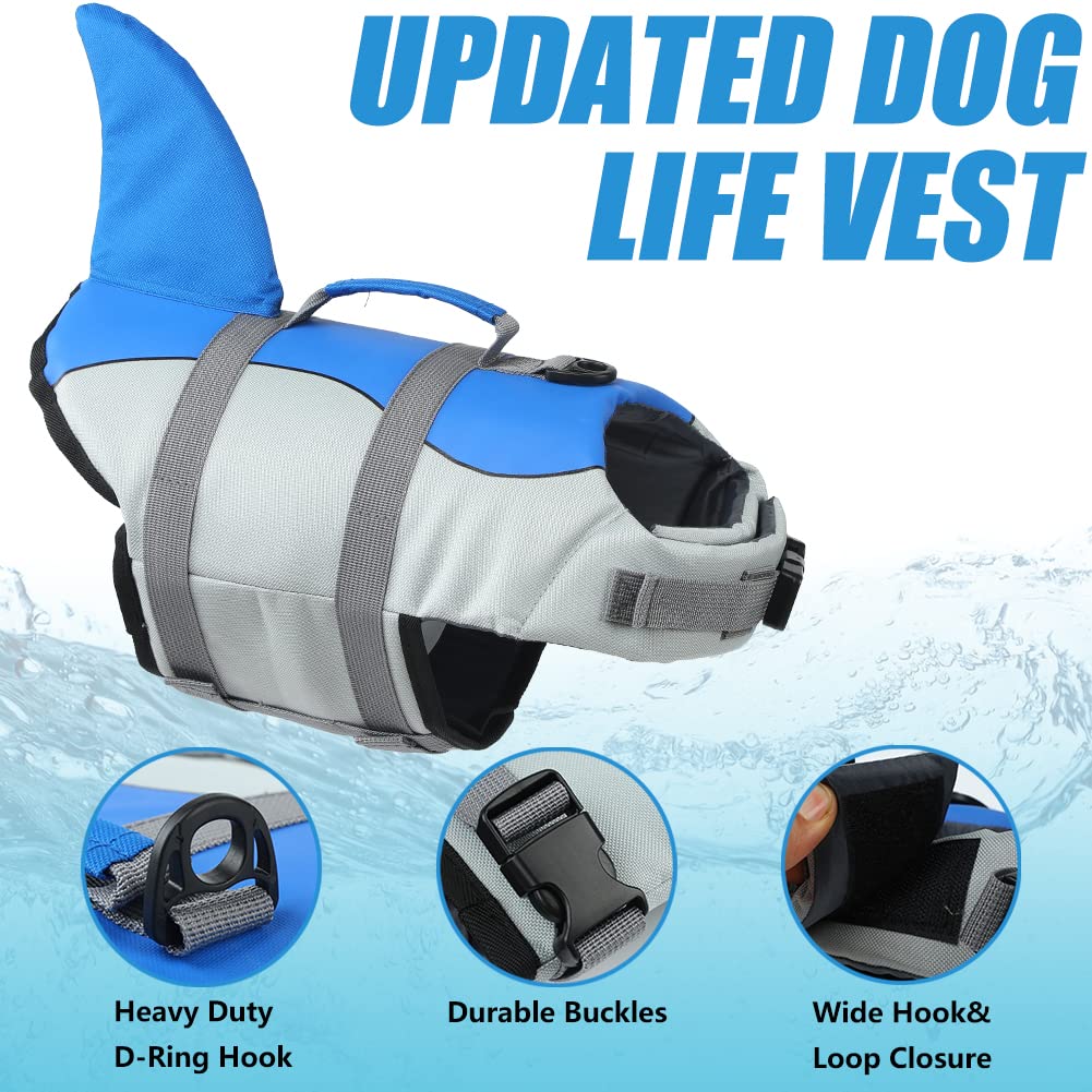 EMUST Giubbotto Salvagente Cane, Ristop Salvagente per Cani, Leggero Giubbotto Salvagente per Cani, Blu L