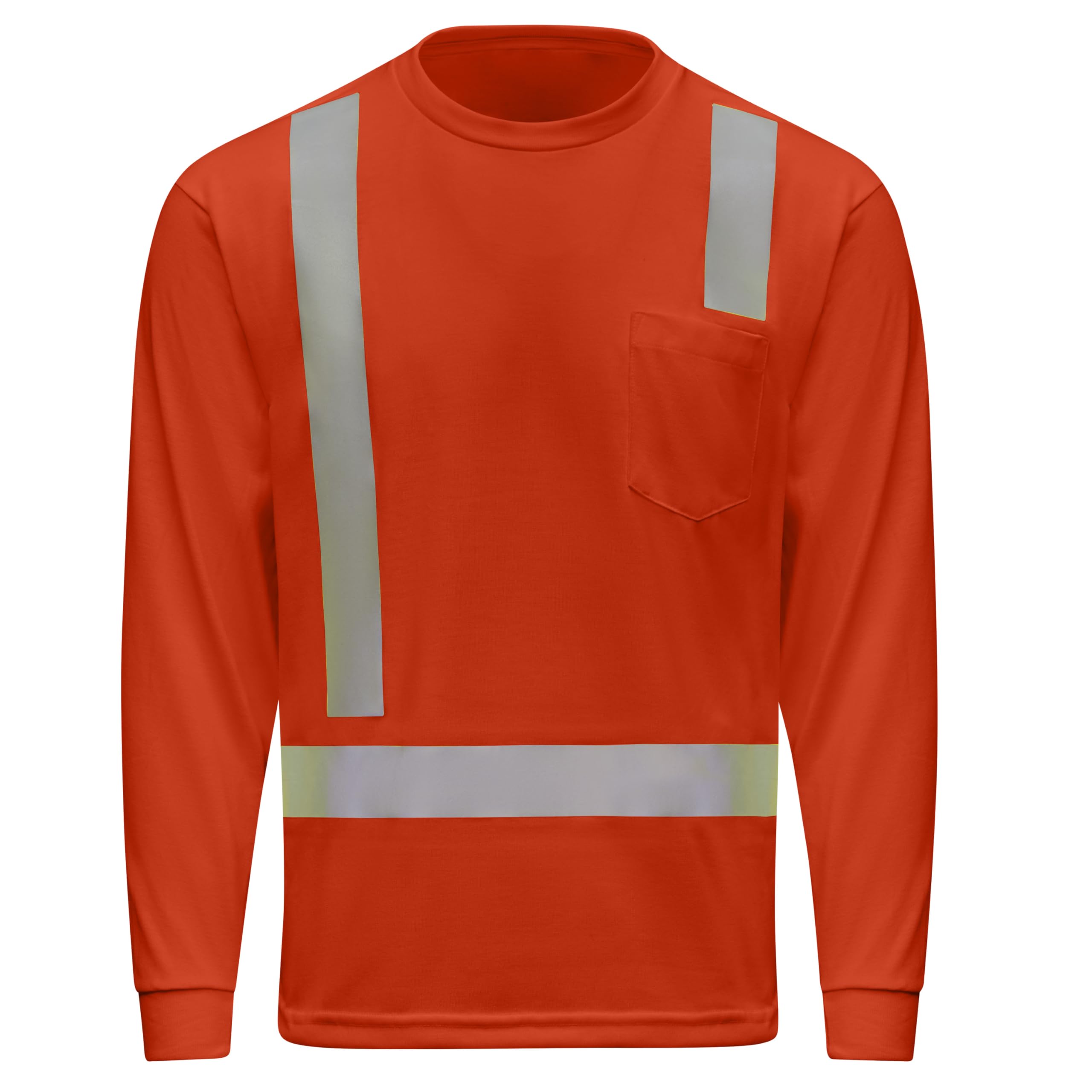 Red Kap Men's Hi-Visibility Long Sleeve Performance Core Tee, Type R, Class 2