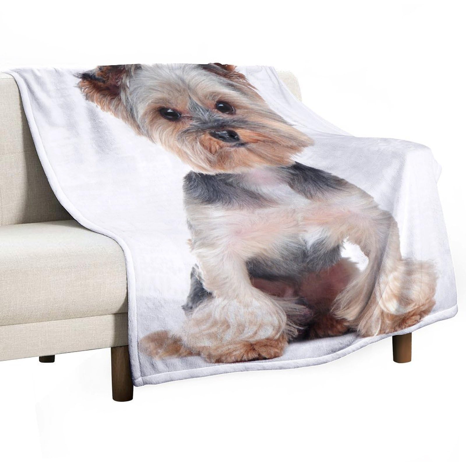 Hxwokrum Flannel Blanket, Yorkshire Terrier Throw Blanket for Couch Sofa Bed Office, Soft And Comfortable Without Pilling