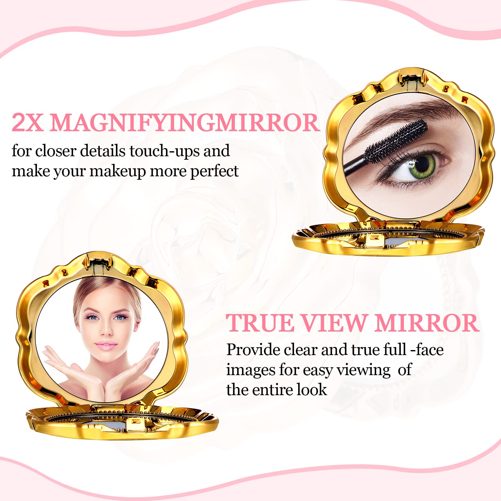 Panelee 96-Set Rose Compact Mirror Wedding Party Favor Gift Set