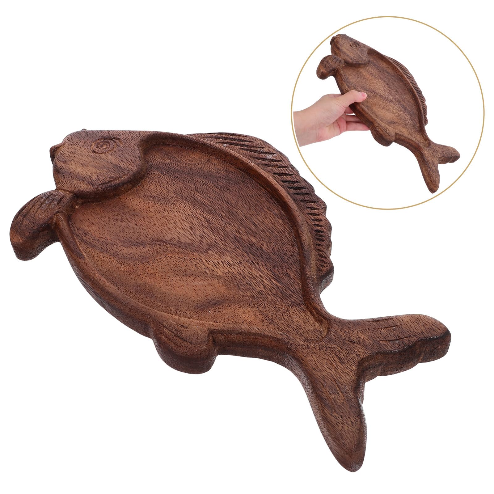MAGICLULU Plateau à Sushi Forme de Poisson Bois Vaisselle pour Sushis et Sashimis Plat de Service pour Fromage et Apéritifs