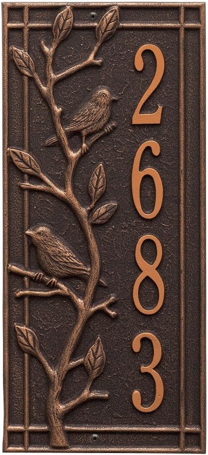 Customized Woodbridge Vertical Aluminum Address Plaque 16.5"H x 7.5"W