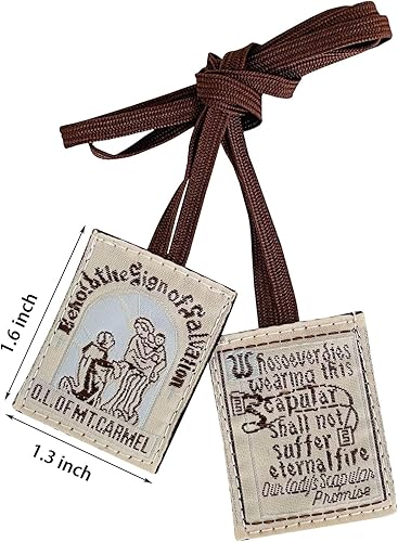 Miniatura 2 de TALPGOD Escapularios Católicos, Escapulario Marrón de Nuestra Señora del Monte Carmelo, Escapularios Católicos Escapularios Católicos Regalo