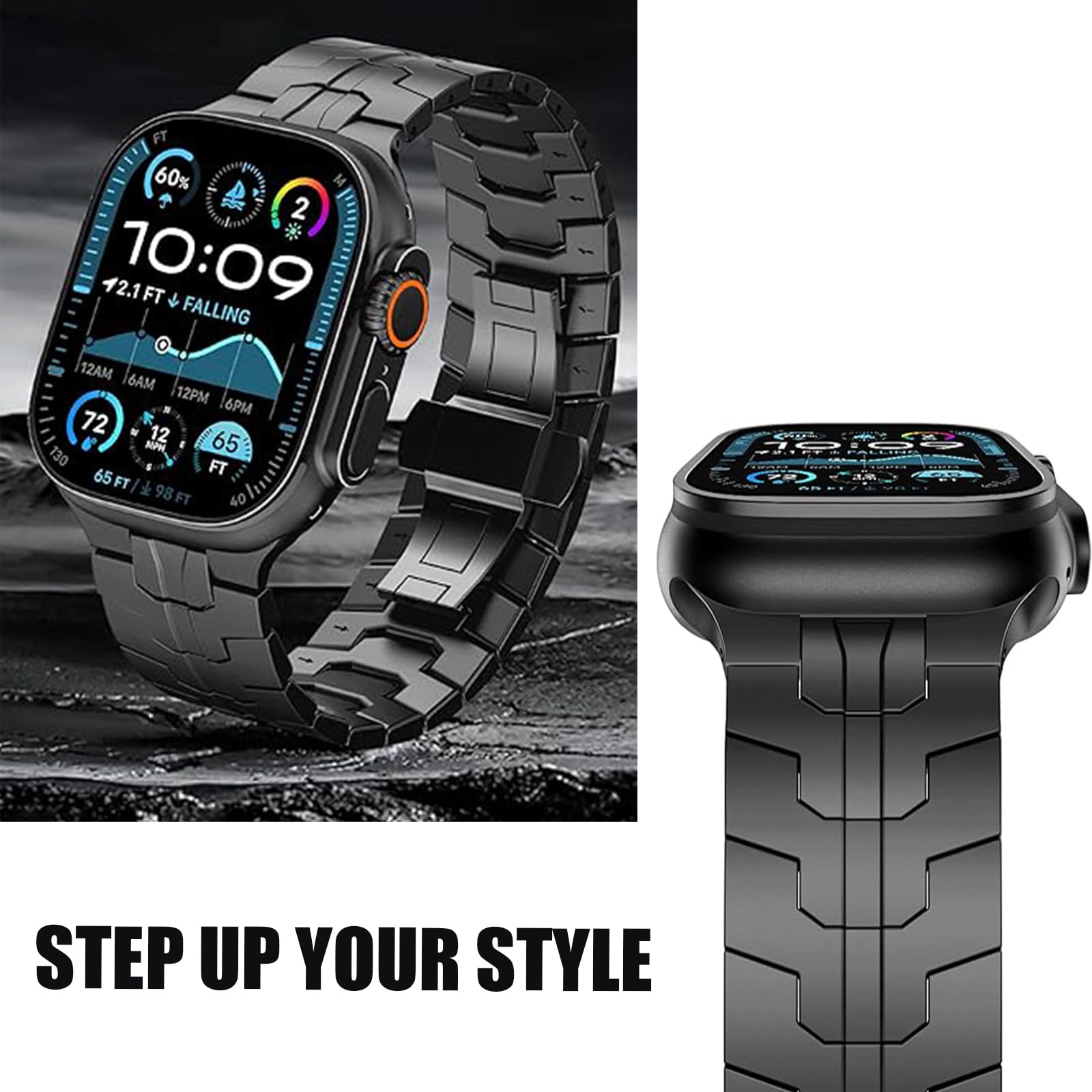 Blueshaweu Compatible avec Huawei Watch Fit 4 Pro - Bracelet de rechange en métal pour homme - Compatible avec Huawei Watch Fit 4 Pro, Fit 4, Fit 3