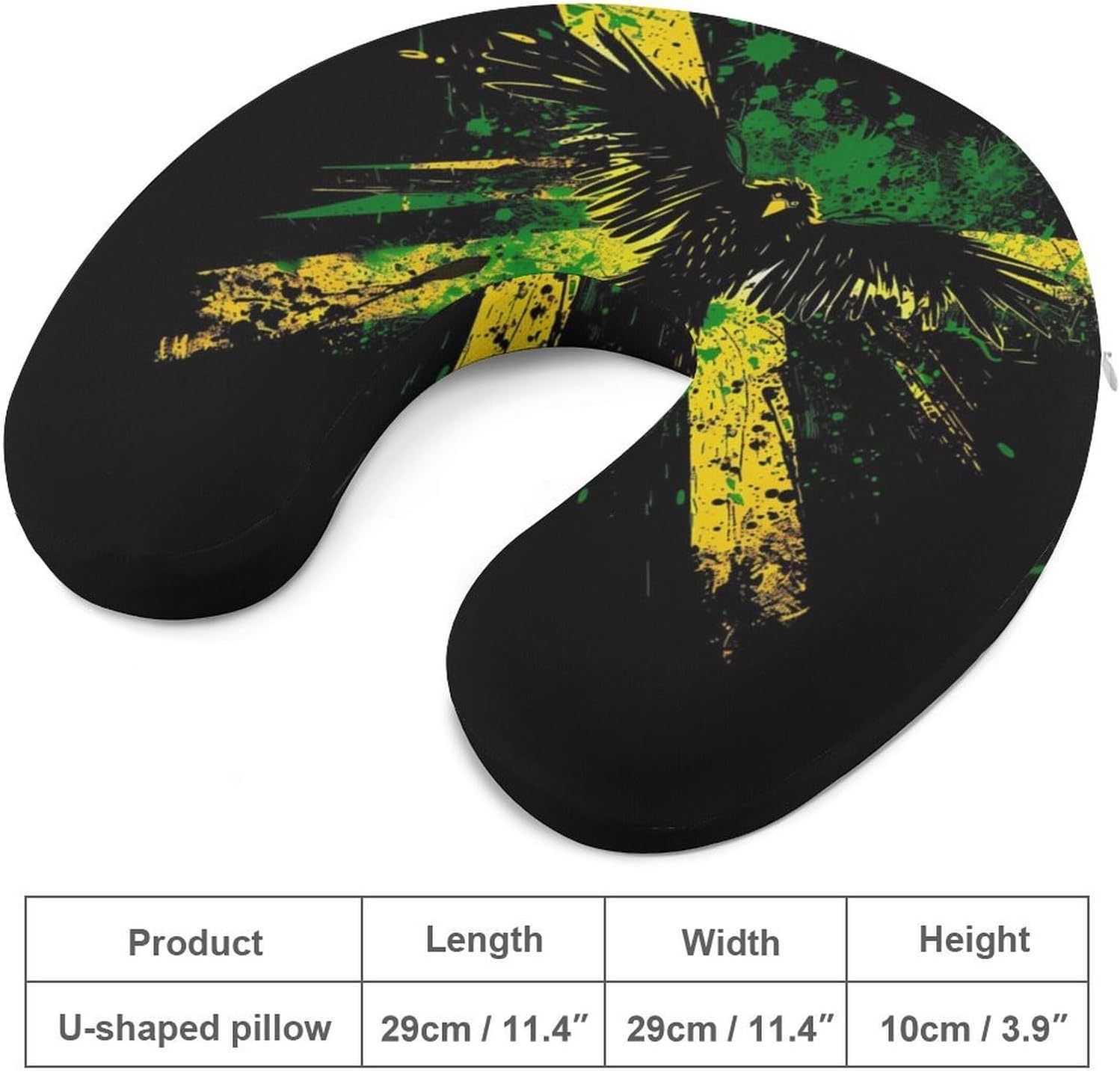 Jamaican Flag Eagle Travel Pillow U Shape Neck Pillow Washable Pillowcase for Sleeping Chair