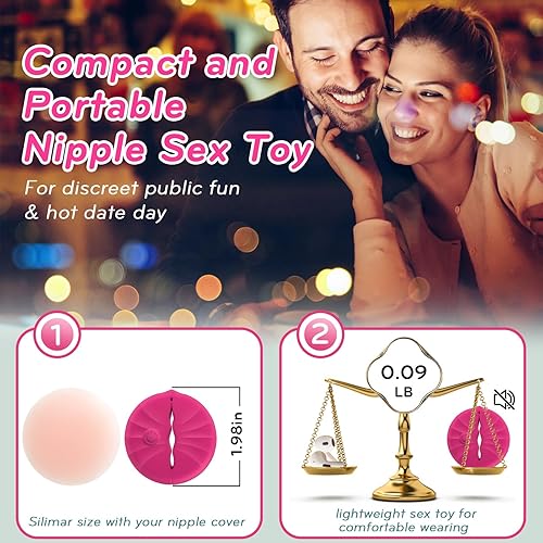 Miniatura 4 de Juguetes para pezones, vibrador de pezón, abrazaderas para pezones, placer sexual para mujeres con 10 modos de vibración, juguete invisible ligero