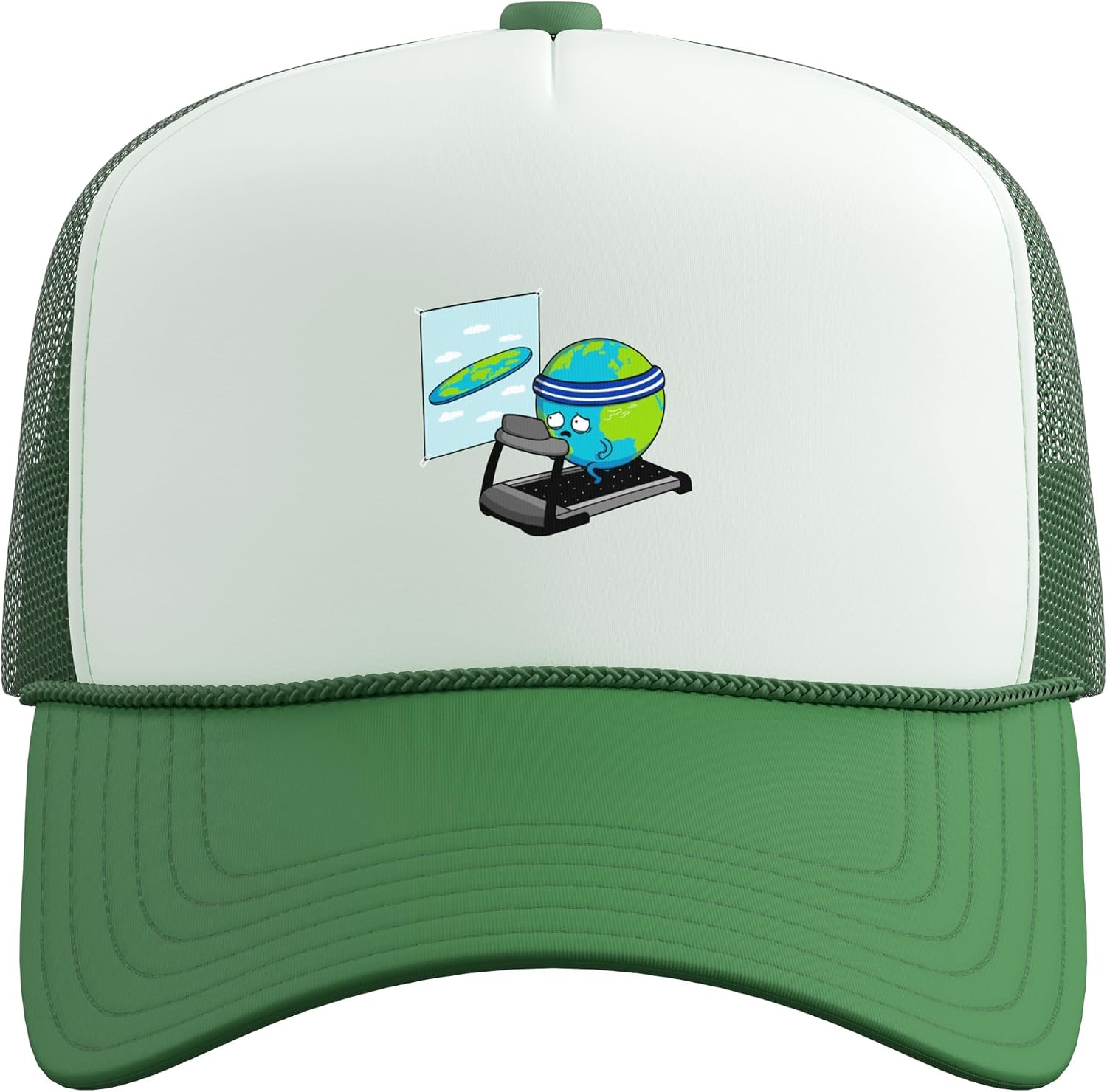 Flat Earth Believer Cardio Running Fitness Lover Gym Workout Trucker Hat with Adjustable Mesh Back image 2