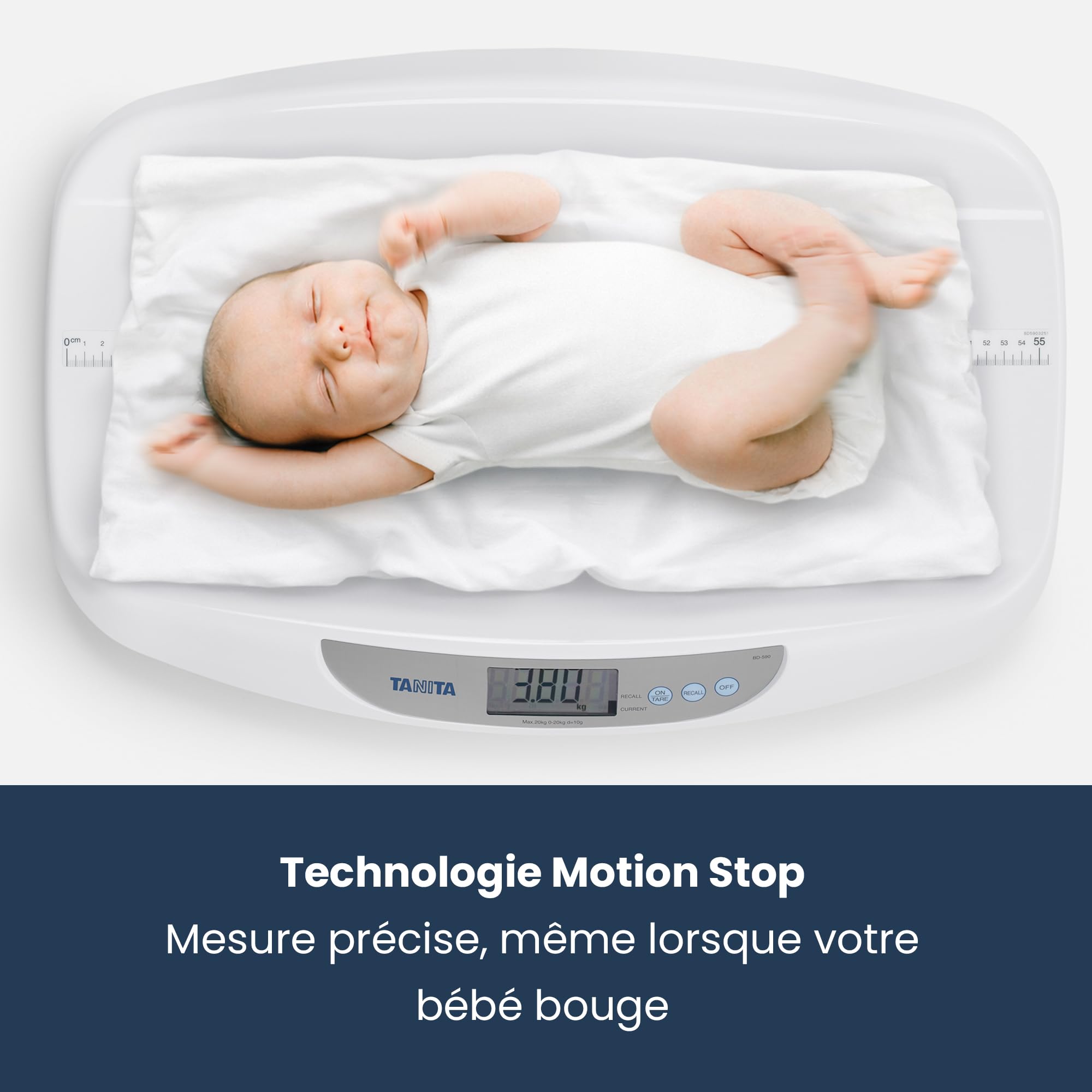 TANITA BD-590 Pèse-Bébé Numérique avec Longueur Mètre Blanc