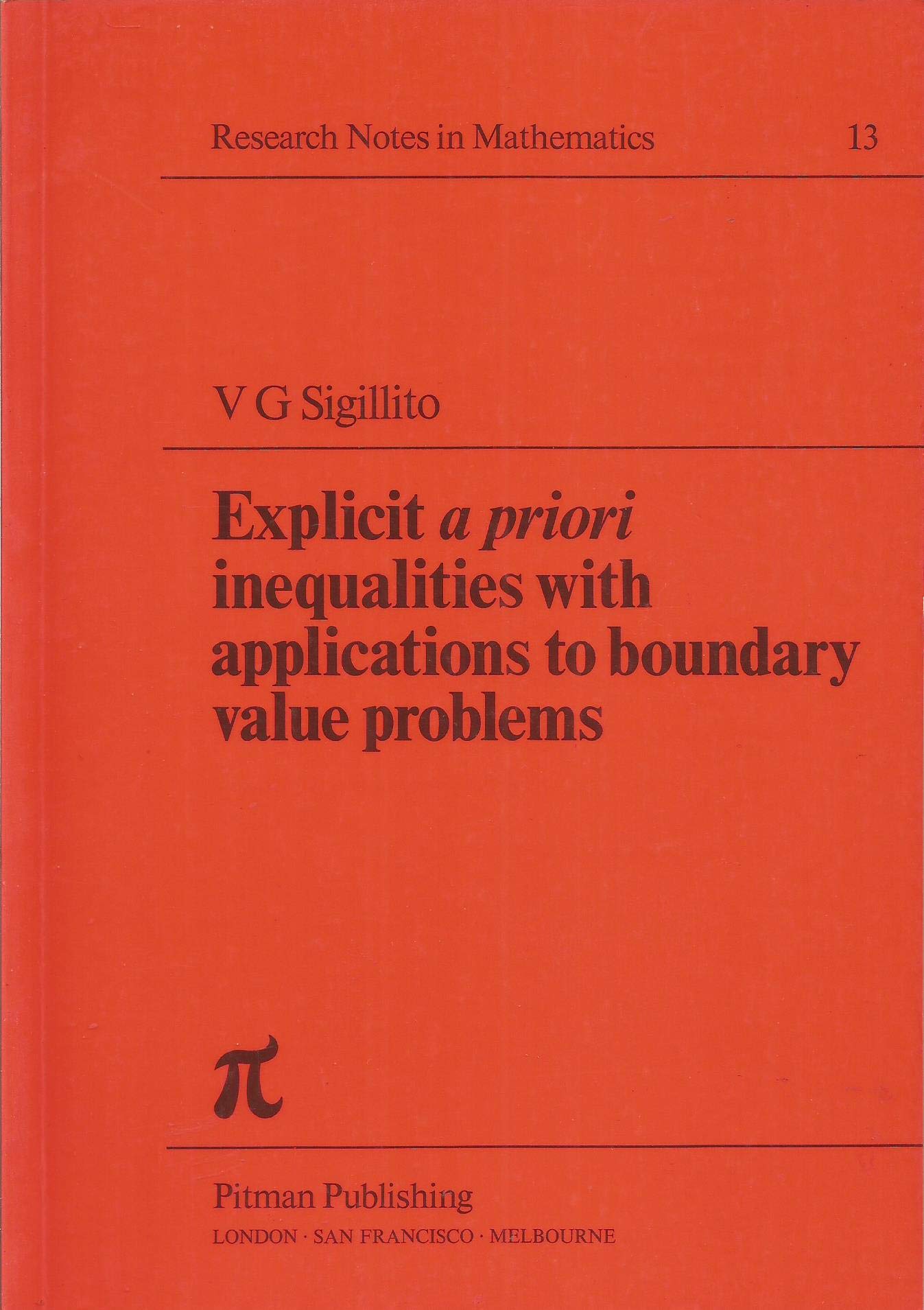 Buy Explicit "a Priori" Inequalities with Applications to Boundary Value Problems — BookShops.in