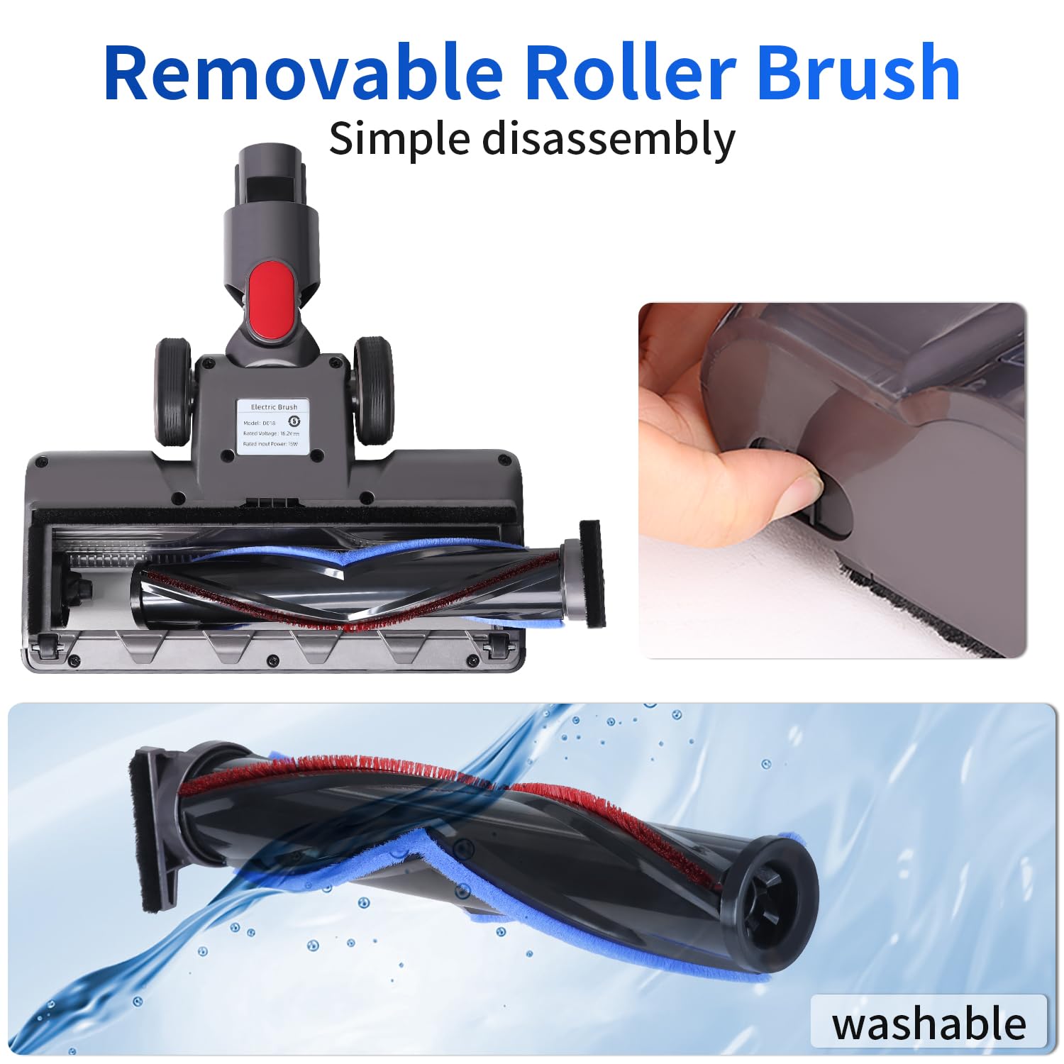 PHALIPIC Spazzola compatibile con aspirapolvere Dyson V7, V8, V10, V11, V15, spazzola per pavimenti con luci anteriori per pavimenti duri e tappeti, accessori, rotazione flessibile