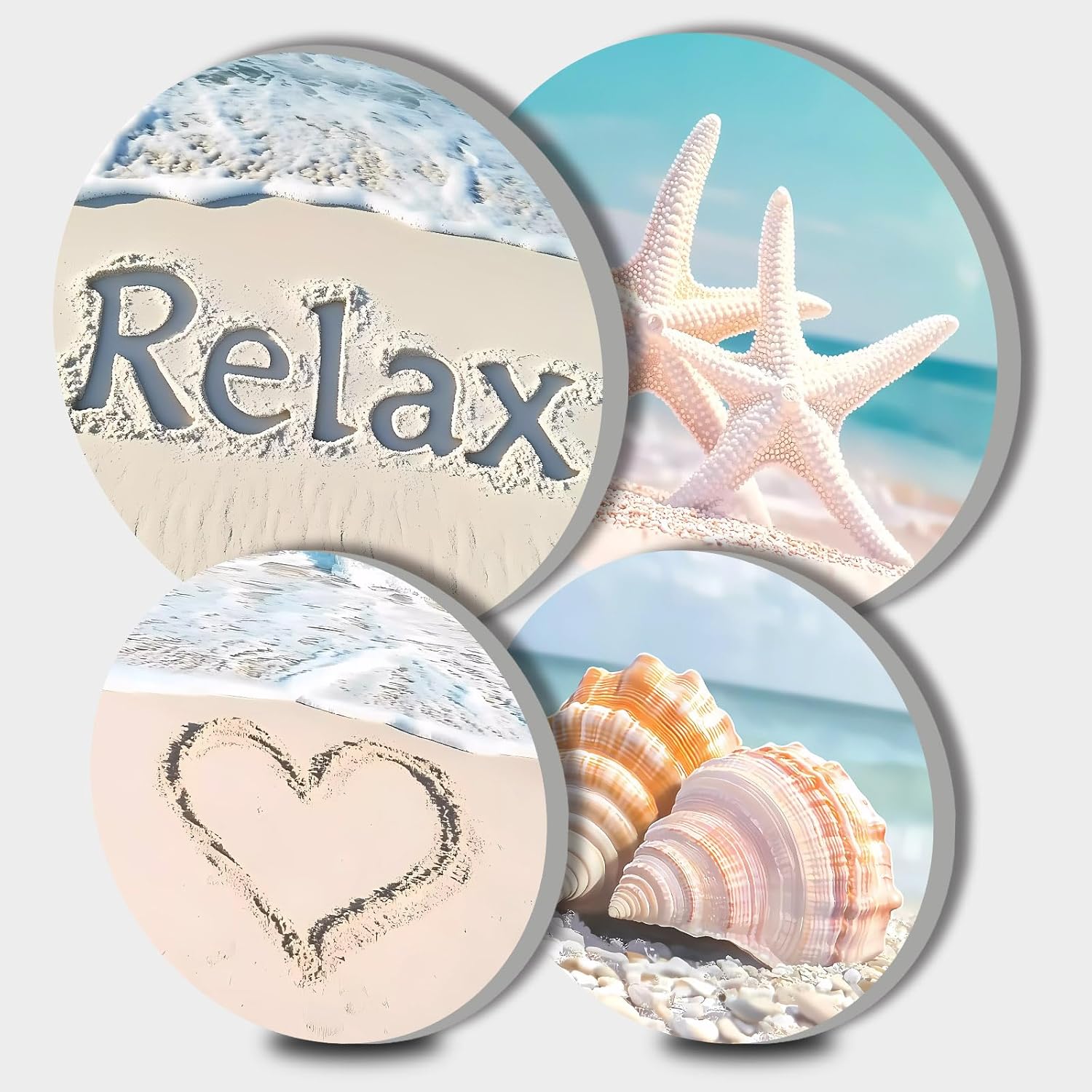 Tucocoo Fundas para quemador eléctrico de playa, 4 piezas de decoración de mar, cubierta redonda para quemador de estufa de 8 y 10 pulgadas,