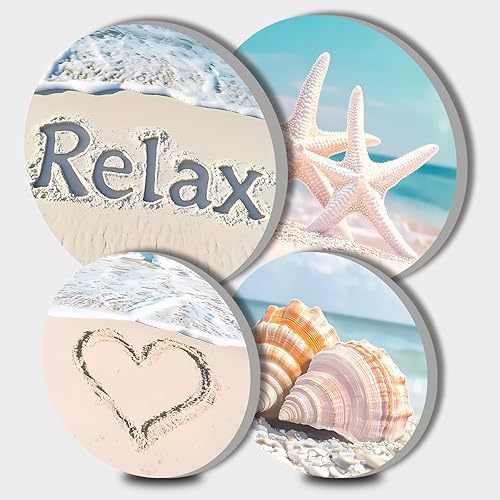 Tucocoo Fundas para quemador eléctrico de playa, 4 piezas de decoración de mar, cubierta redonda para quemador de estufa de 8 y 10 pulgadas,