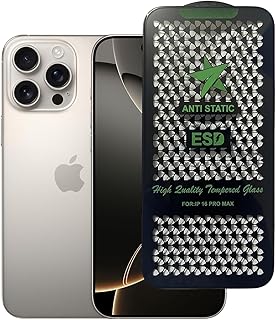 iPhone 16 Pro Max 9H Super Tempered Glass Screen Protector with Black Frame Anti-Shock Compatible with iPhone Series (A.iPhone 16 Pro Max)