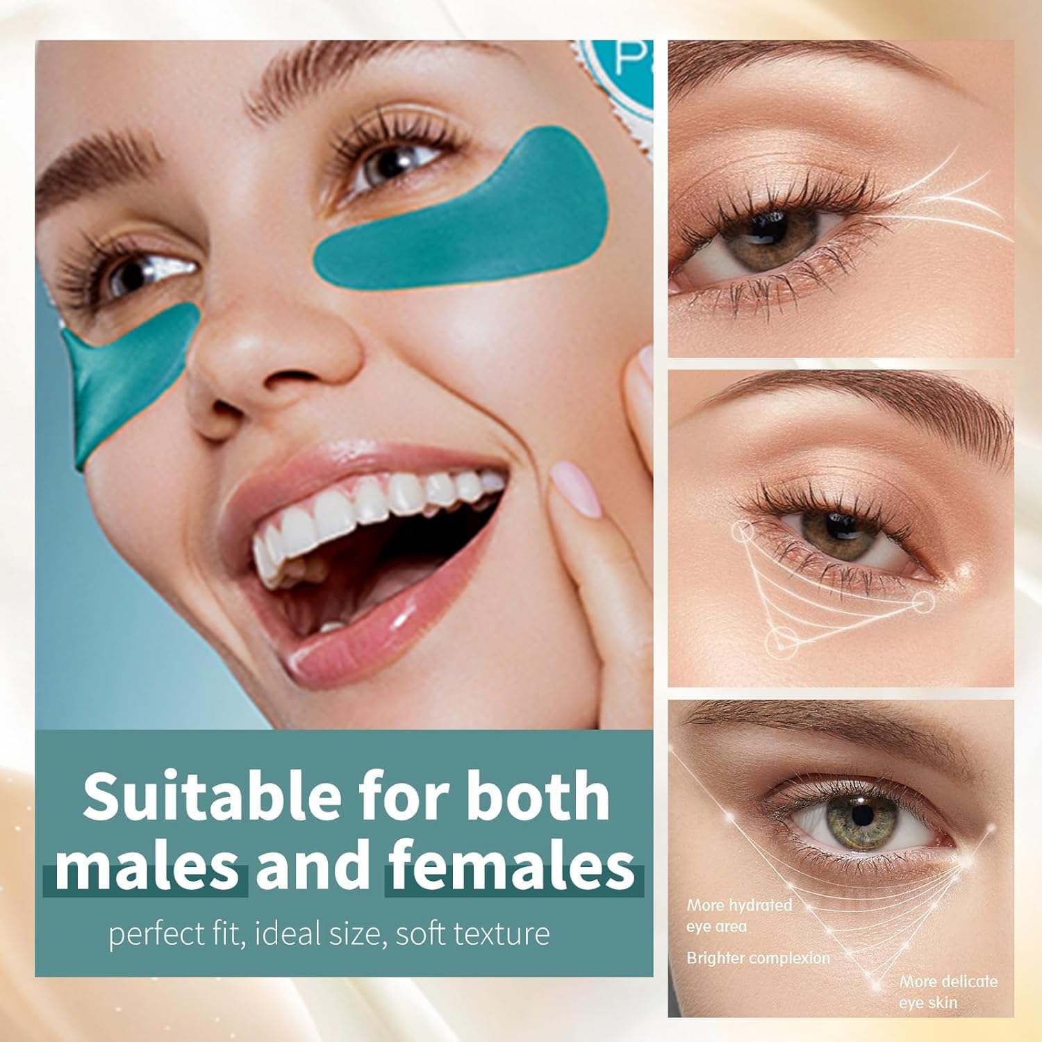BEACHBORN INDIA Gel Eye Patches 6 Pairs With Collagen Lifting & Nourishing Hydrating & Refresh for Puffy Eyes, Under Eye Bags & Dark Circles, Natural Collagen Eye Gels Pads, Crystal Anti-Aging Eye Mask(BLUE) 3