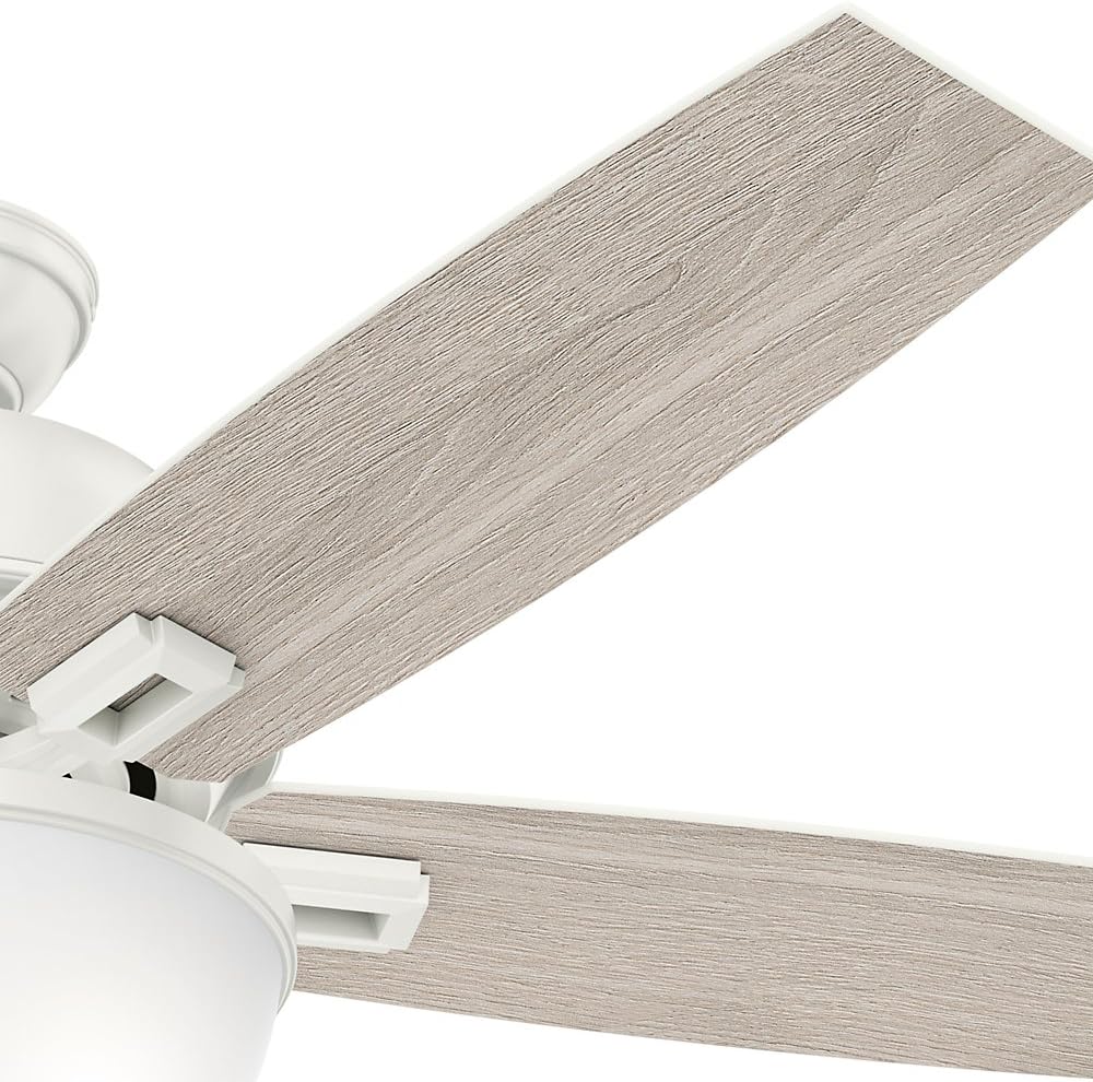 Hunter Donegan Indoor Ceiling Fan with LED Light and Pull Chain Control, 52", Fresh White