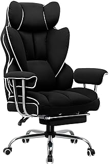 GTRACING ゲーミングチェア ファブリック オットマン 椅子 イス テレワーク 腰痛対策 pcチェア デスクチェア 蒸れない ソファーの座り心地 【ふわふわPP綿採用】 【安心の非再生ウレタン採用】【ポケットコイル採用】 分区サポート 肉...