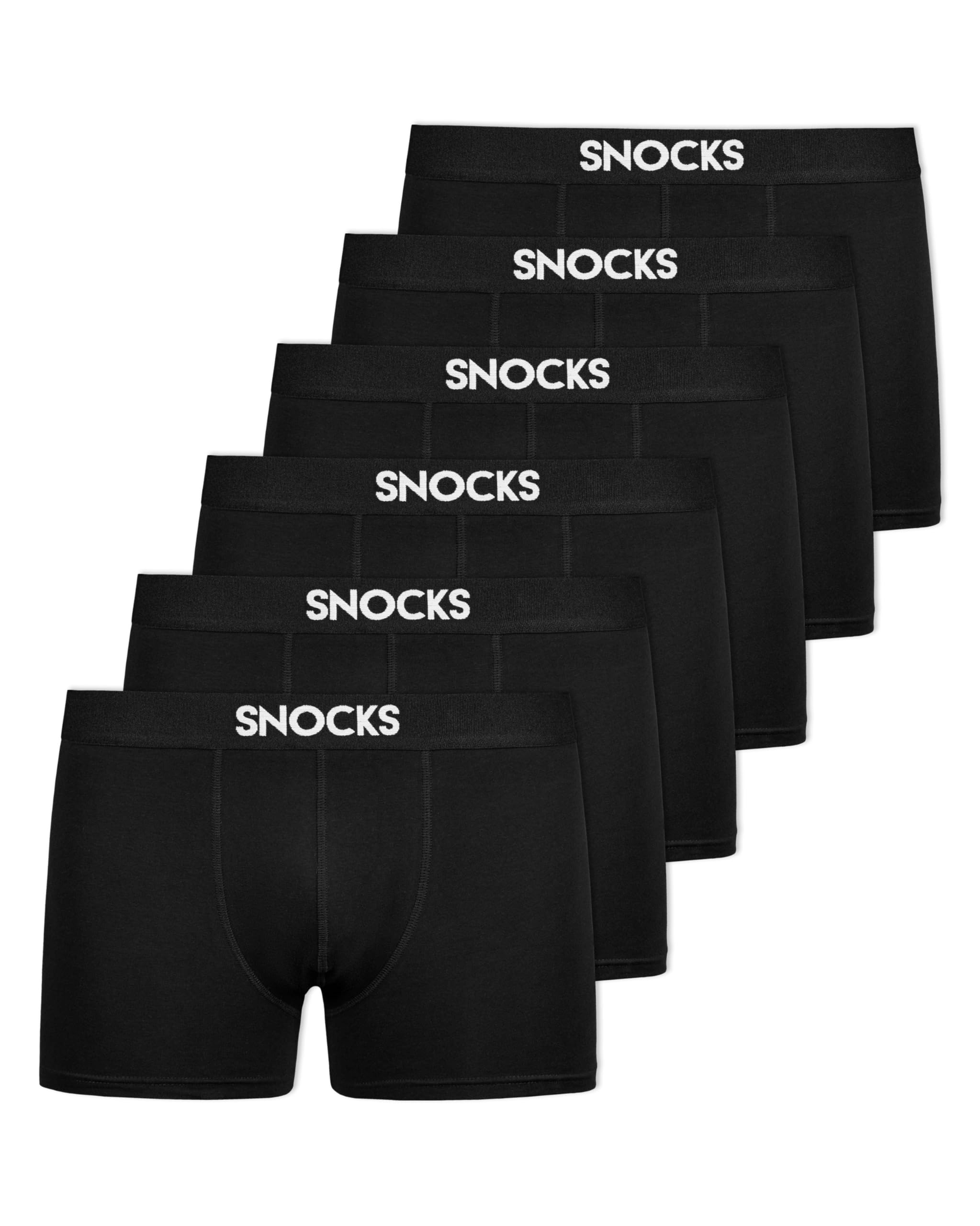 Snocks Bokserki męskie, z ekologicznej bawełny, majtki męskie, bez drapiących metek, 6 sztuk w zestawie (rozmiary S-4XL)
