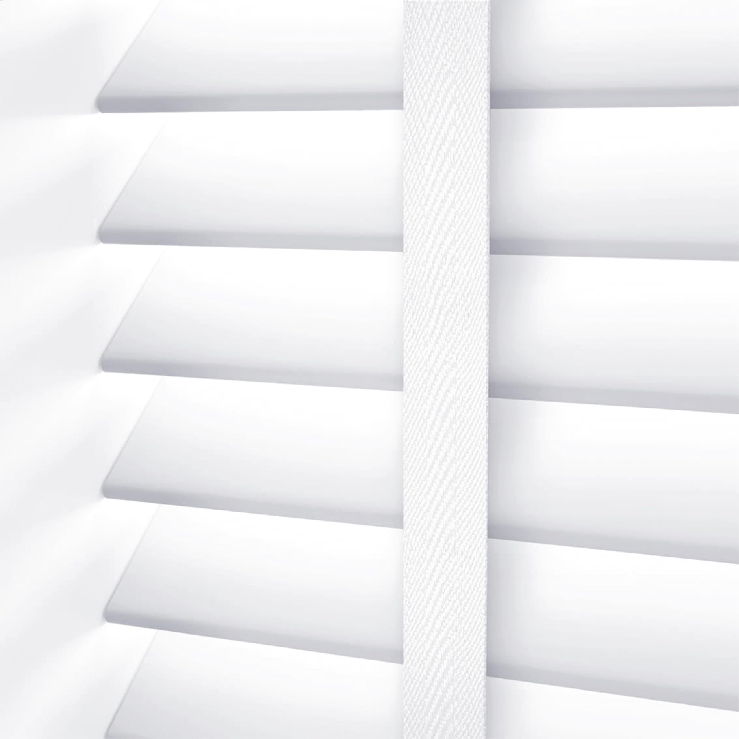 Ruby deals Custom Made to Measure Faux Wood Venetian Blinds Window - Easy Fit Child Safe Home Office -50mm Slats with Aluminum Headrail Tape Design White Venetian Blind, W210cm x L150cm