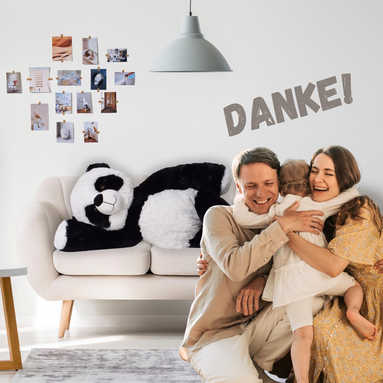 TE-Trend Peluche panda XXL 100 cm, peluche de qualité supérieure, un excellent cadeau pour les enfants et les adultes, un ours géant pour un plaisir de câlin incomparable et des moments affectueux.