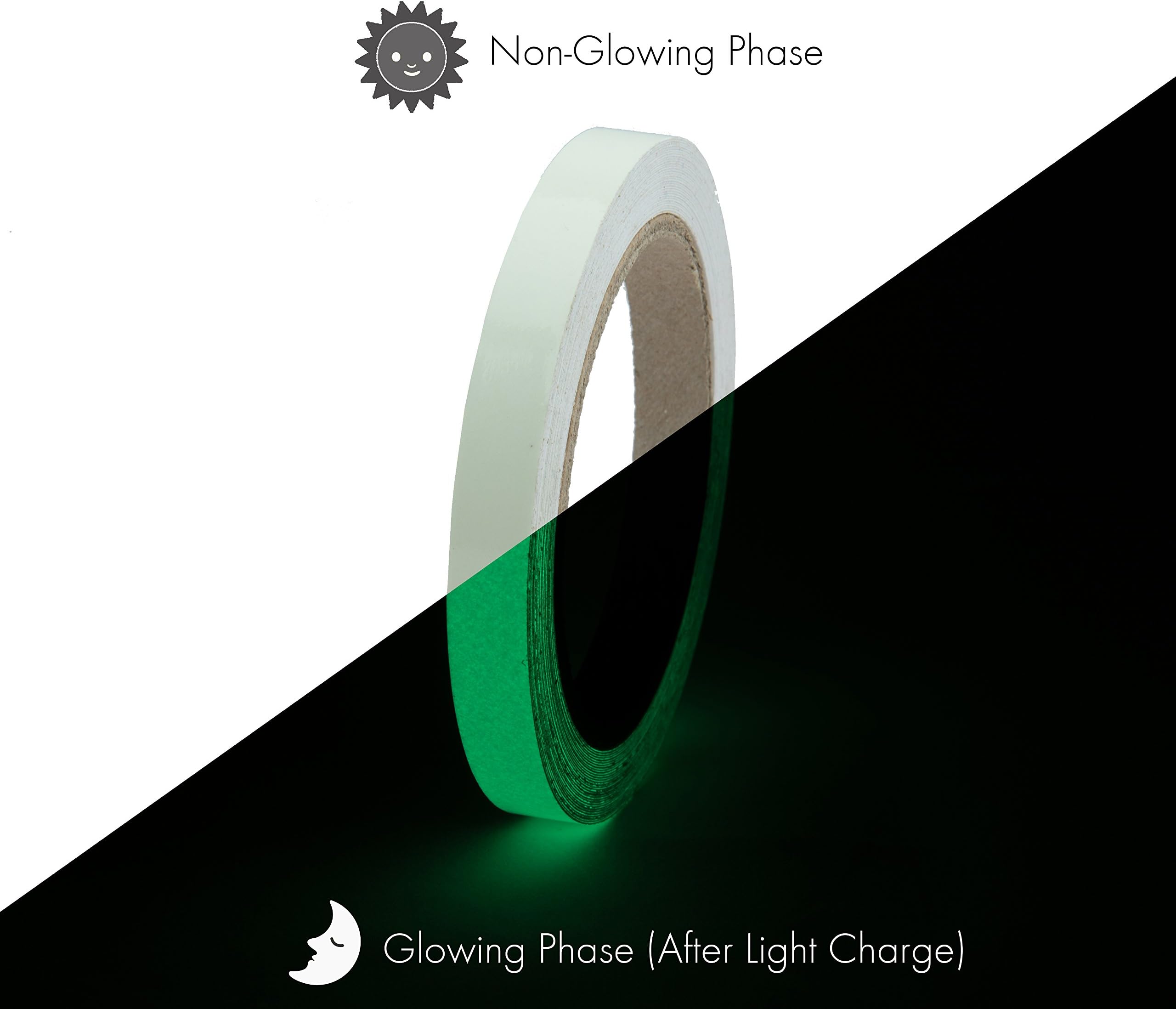 Glow in the Dark Photoluminescent Tape 10 Yard (Green & Blue) (1/2 in. X 10 yard (green))