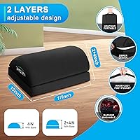 Vista 3 de TALSTILA - Reposapiés para debajo del escritorio en el trabajo, reposapiés con bolsillos cálidos de felpa, reposapiés ergonómico ajustable de espuma