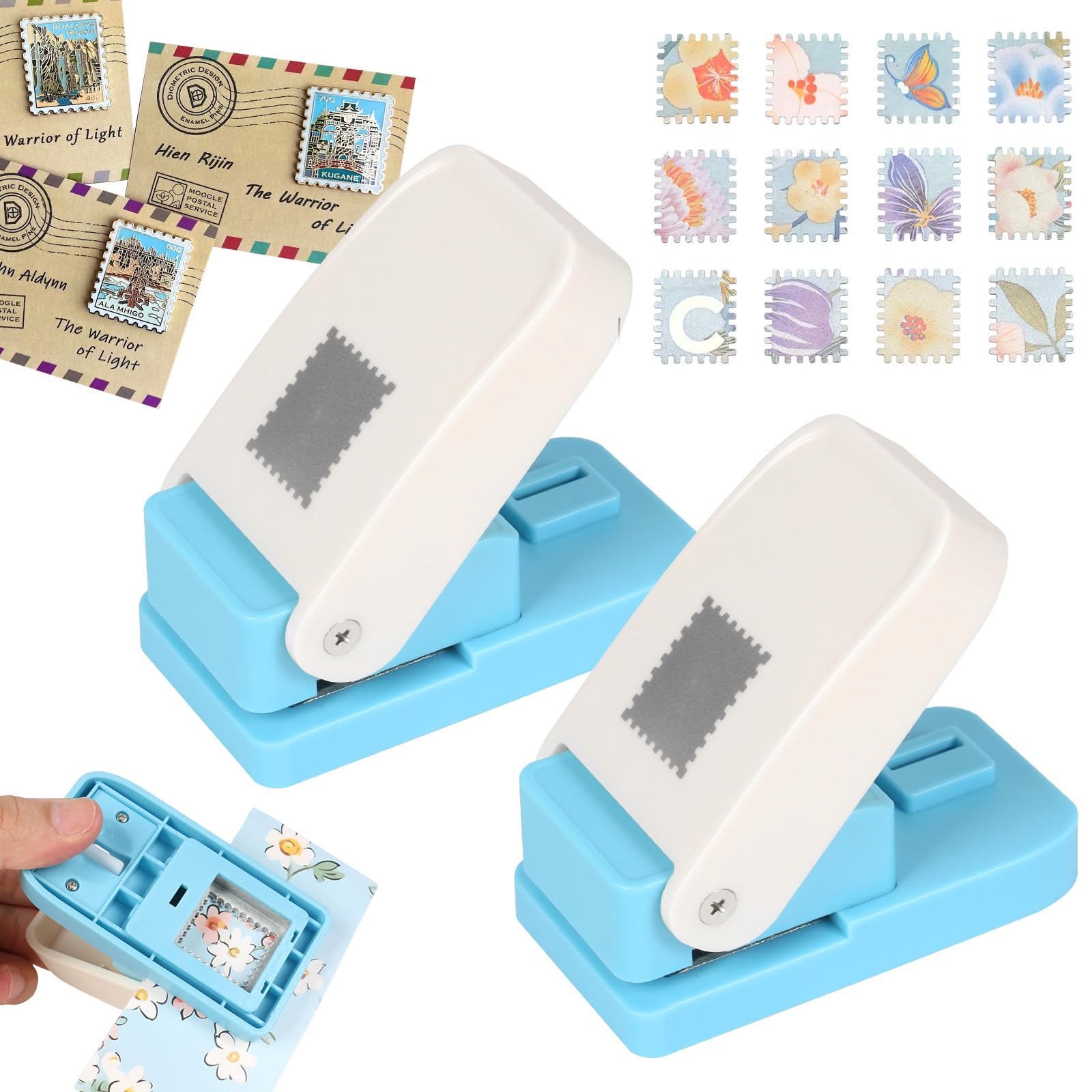 Widisun Stamp Punch for Paper, Square Paper Punch 2.5x2cm for Stamps (2)