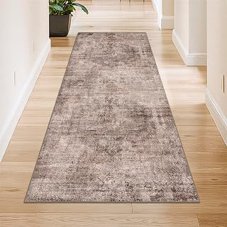 Hazo Haus Terracotta 2x6 Hallway Runner Rug, Non-Slip & Machine Washable Red Brown Rugs for Kitchen, Bathroom, Entrance Indoor, Low Pile & Soft Stain Resistant Farmhouse Decor - Amazon product rated Grade B