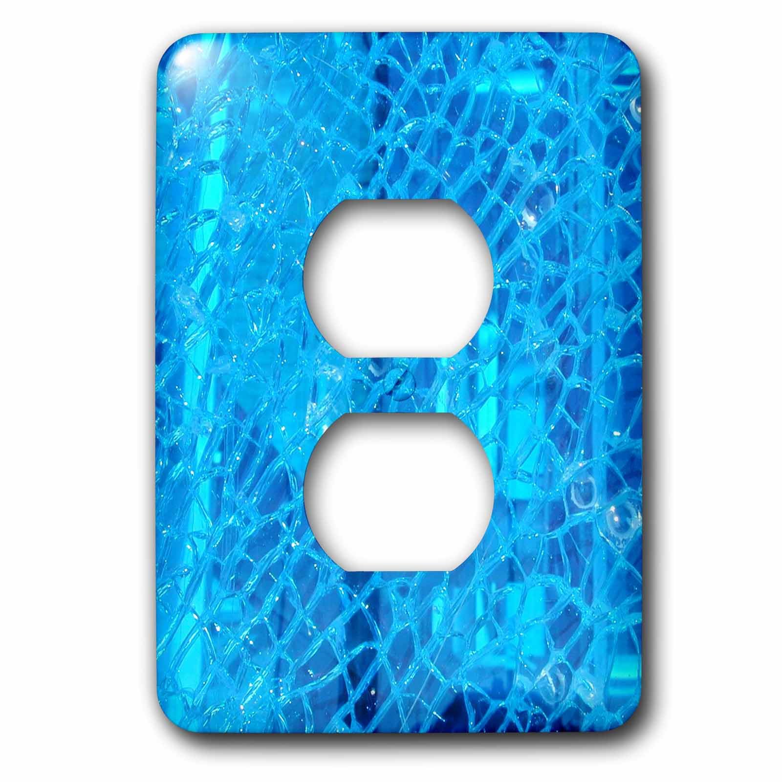 Couvercle de prise en verre craquelé bleu pour remplacer une plaque murale abîmée