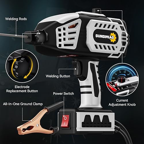 Miniatura 8 de Máquina de soldadura portátil de 110 V de mano máquina soldadora portátil de mano con 20 varillas e inversor IGBT 5 ajuste de corriente variable -