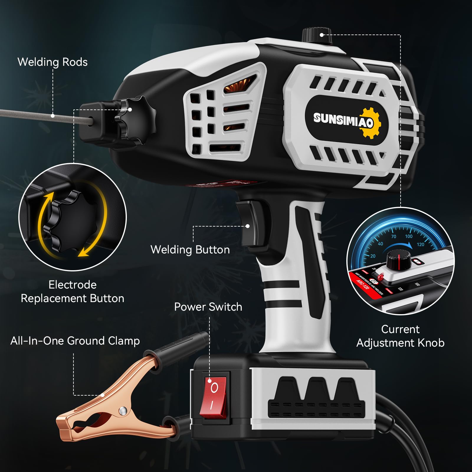 Portable Welding Machine - 20PCS Rods Included -8 Portable Welding Machine - 20PCS Rods Included -8