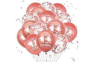 12th Latex Birthday Balloons: Perfect for Rose Gold Theme Parties (15-Pack)