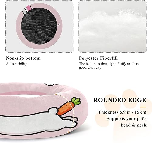 Miniatura 5 de KLL Cartoon Cute Bunny White Warm & Cozy Pet Cat Beds fluffier Puppy Beds for Medium Size Pets Sleeping cama elevada para Perros Grandes