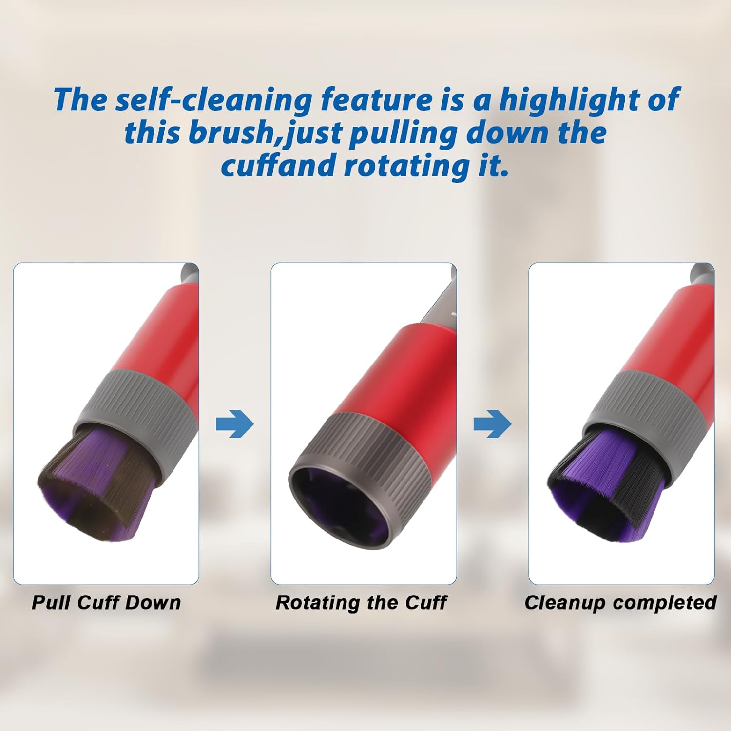 Leadaybetter Brushes & Attachments for Dyson V7 V8 V10 V11 V15 Gen5, Horsehair Vacuum Attachment, Traceless Dust Brush, Flexibible Suction Nozzles for Vacuum Cleaners image 6 of 7 B0F884WHZM