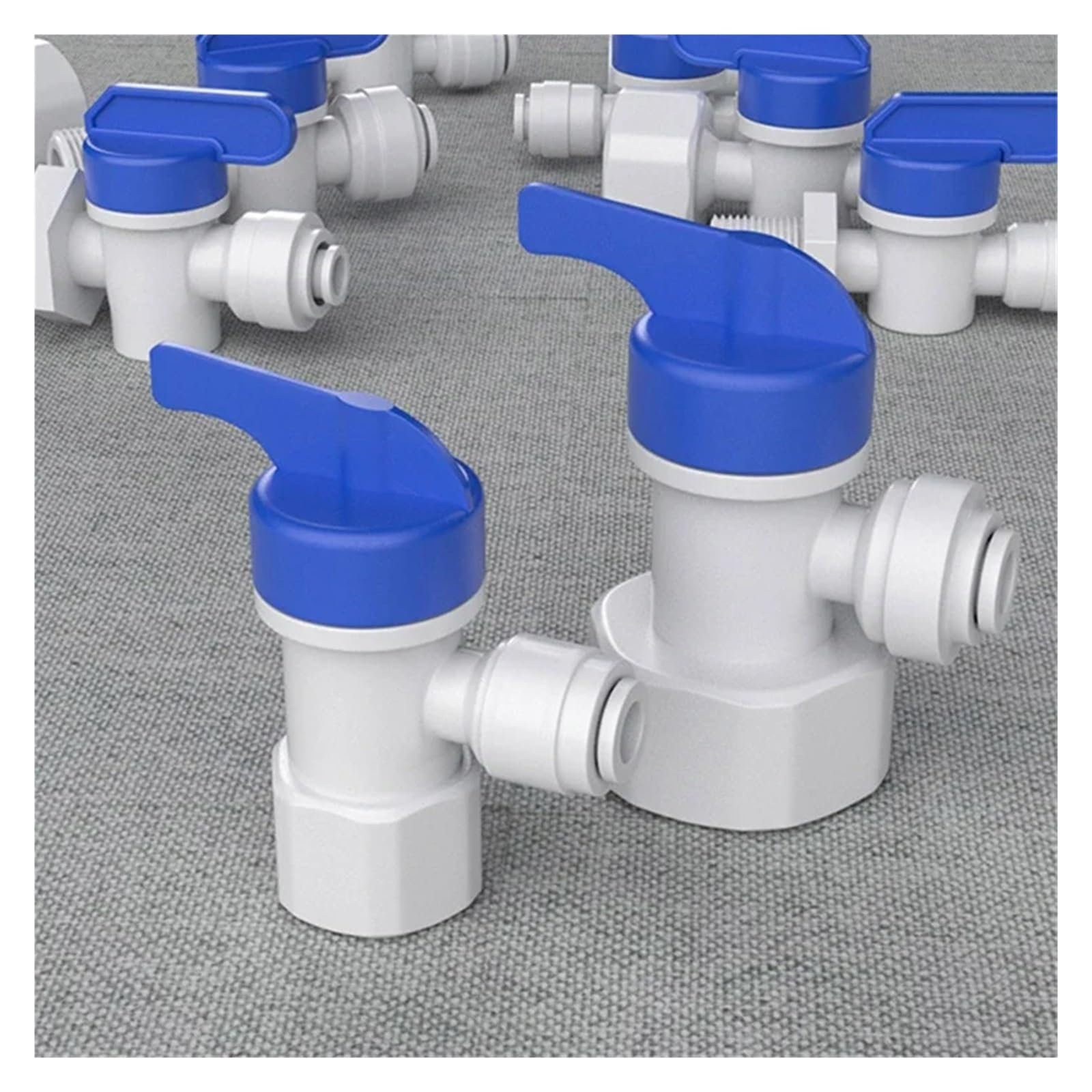 Válvula de bola hilo femenino macho 1/4 ", 3/8" y 1/2, interruptor ajuste retrolavado RO, conector rápido, filtro agua, piezas ósmosis reversa(JSQMK061,10 pcs)