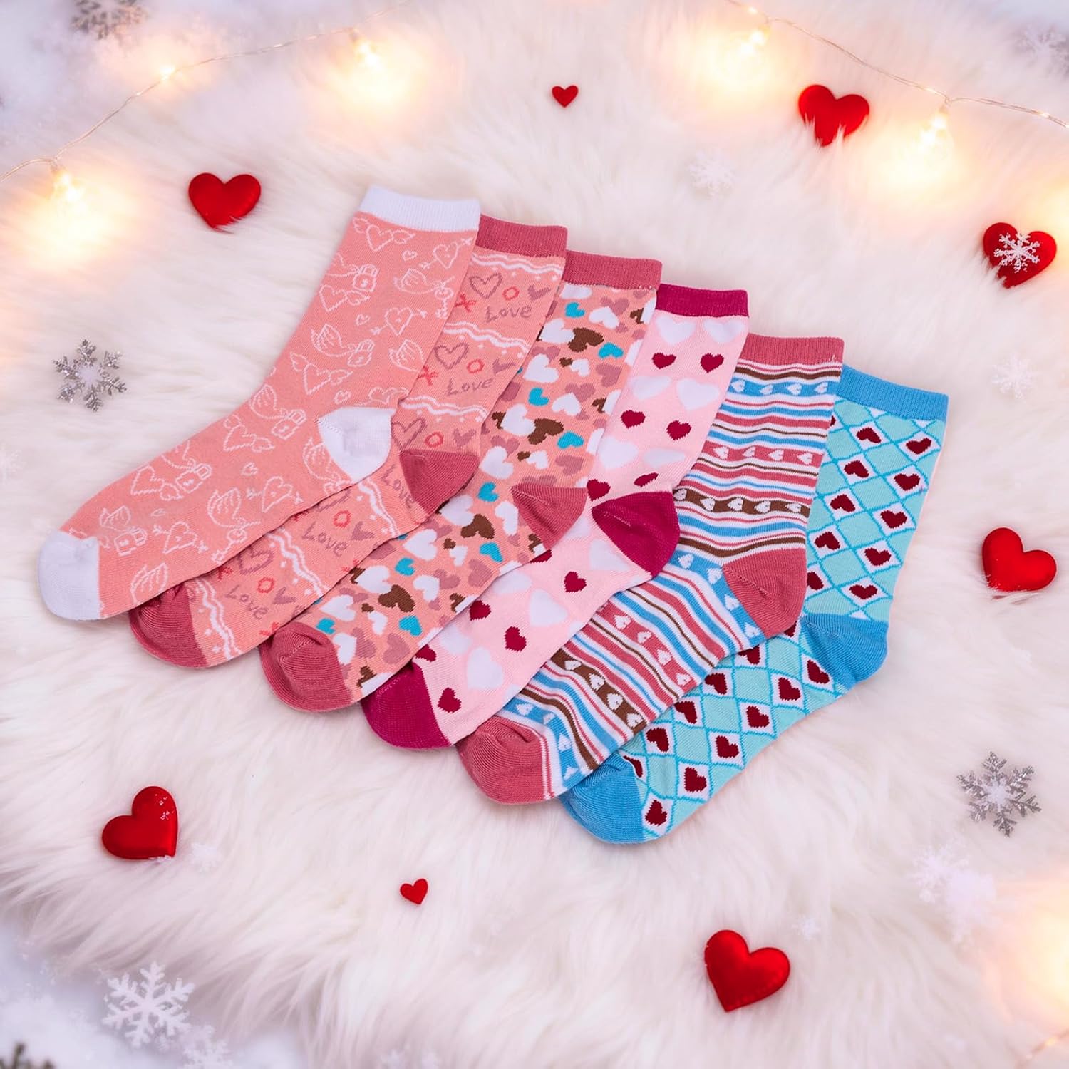 Max Fun 6 Pairs Women's Soft Comfy Cozy Crew Socks Funny Novelty Valentine’s Day Gifts - Image 6