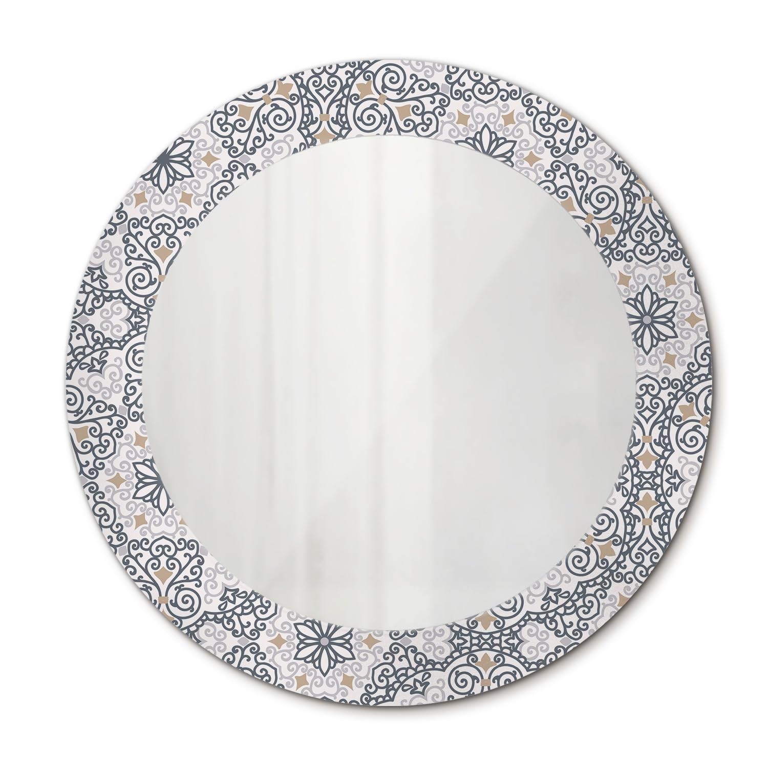 Miroir suspendu pour salle de bain design minimaliste et chic avec motifs imprimés