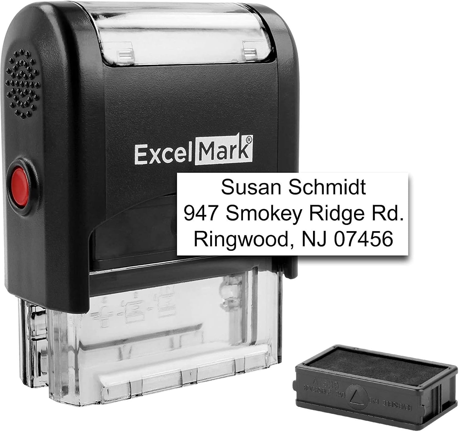 Custom Self Inking Rubber Stamp - Up to 3 Lines - with Extra Ink Pad (A1539)