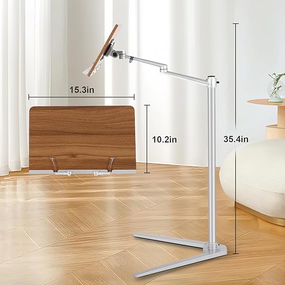 Book Holder Stand - Multiangle Adjustable Book Stand for Reading,Book Holders for Reading Hands Free with an Elastic Book Clip,Suitable for Read/Cooking/Office Use