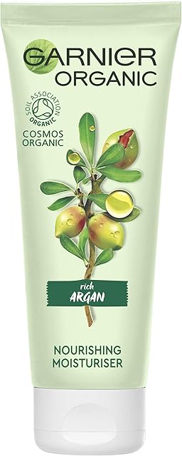 SkinActive Face Garnier Organic Argan Nourishing Daily Face Moisturiser Day Cream for Dry and Sensitive Skin, Aloe Vera,s 50 ml