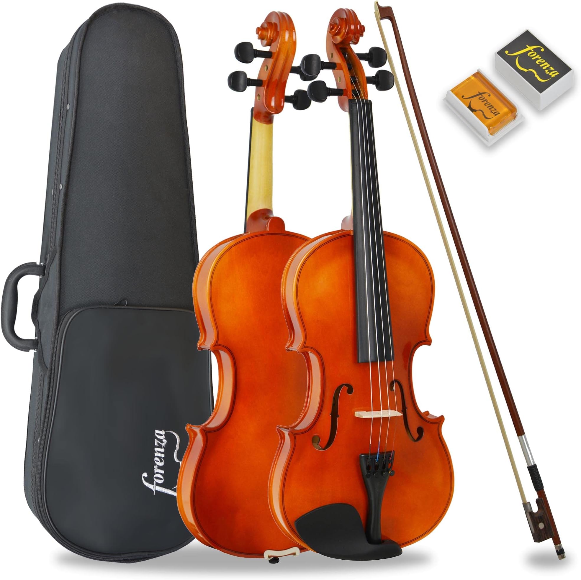 Forenza Uno Series 1/2 Size Violin Outfit for Beginners with Lightweight Hard Case, Wood Bow, Rosin, Steel Core Strings