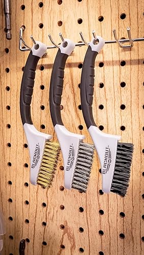 Miniatura 11 de Blackout XP Juego de cepillos de alambre/cepillo de metal, cepillo de nailon, latón y acero inoxidable para eliminación de óxido y pintura, juego de