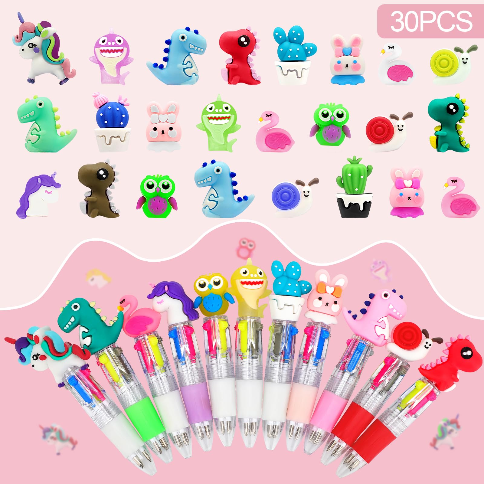 34 Penne Multicolore Per Bambini - Con Animali Kawaii, 4 Colori Ciascuna - Foto 7