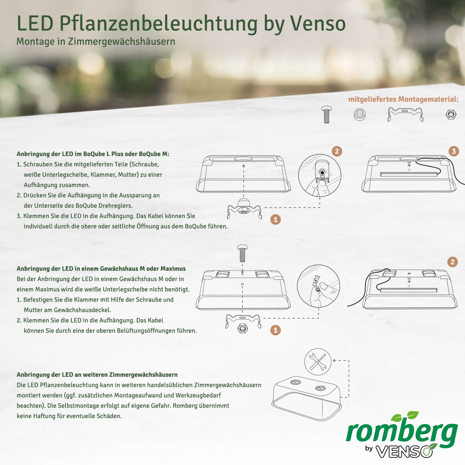 Romberg Lumio M LED Serre très Stable, avec Ventilation et éclairage LED pour Plantes, 38 x 24 x 19 cm, Anthracite