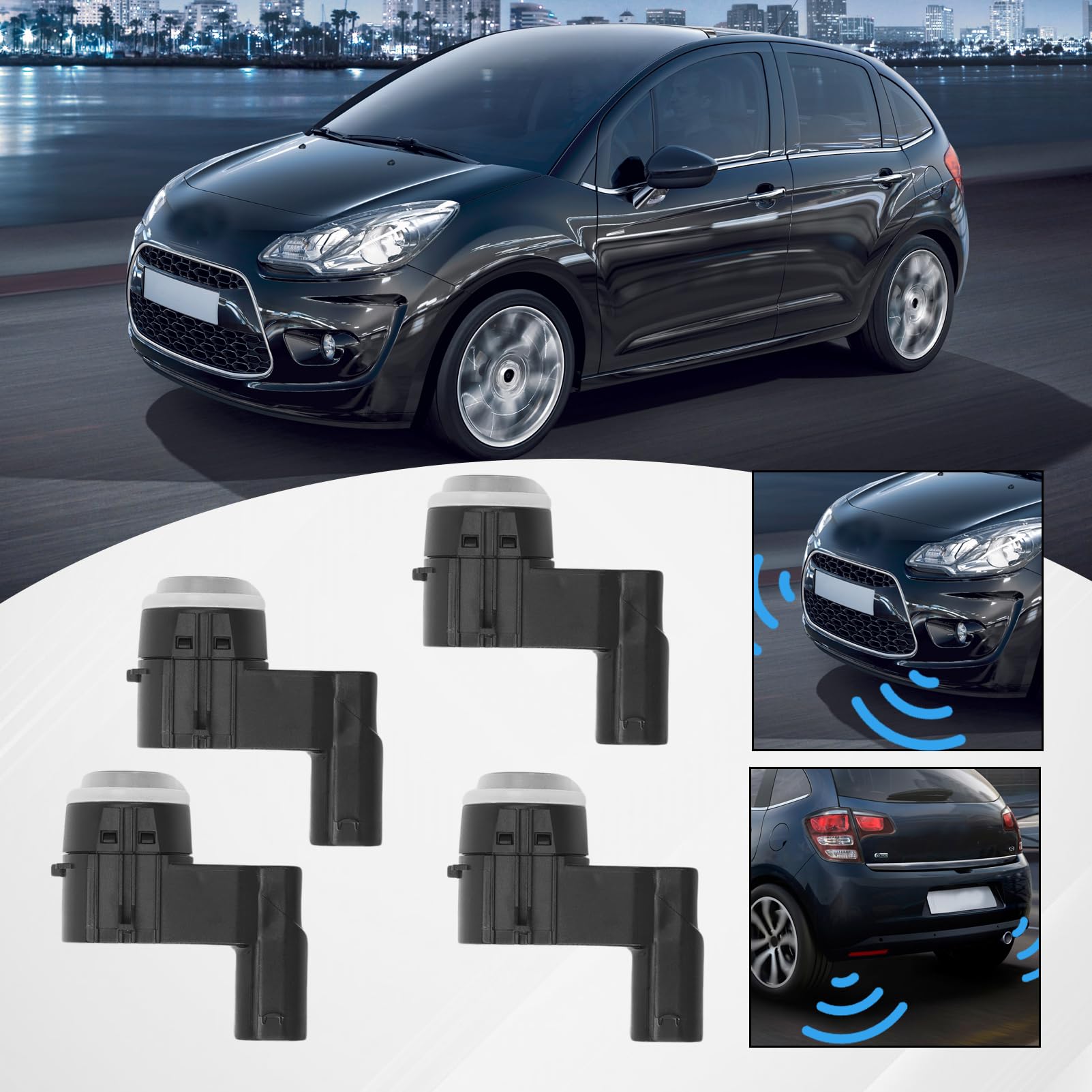 FanPaYY 4 sensores de marcha atrás Pdc para Citroën C3 DS3 Peugeot 3008 5008 9677783277 9677782977