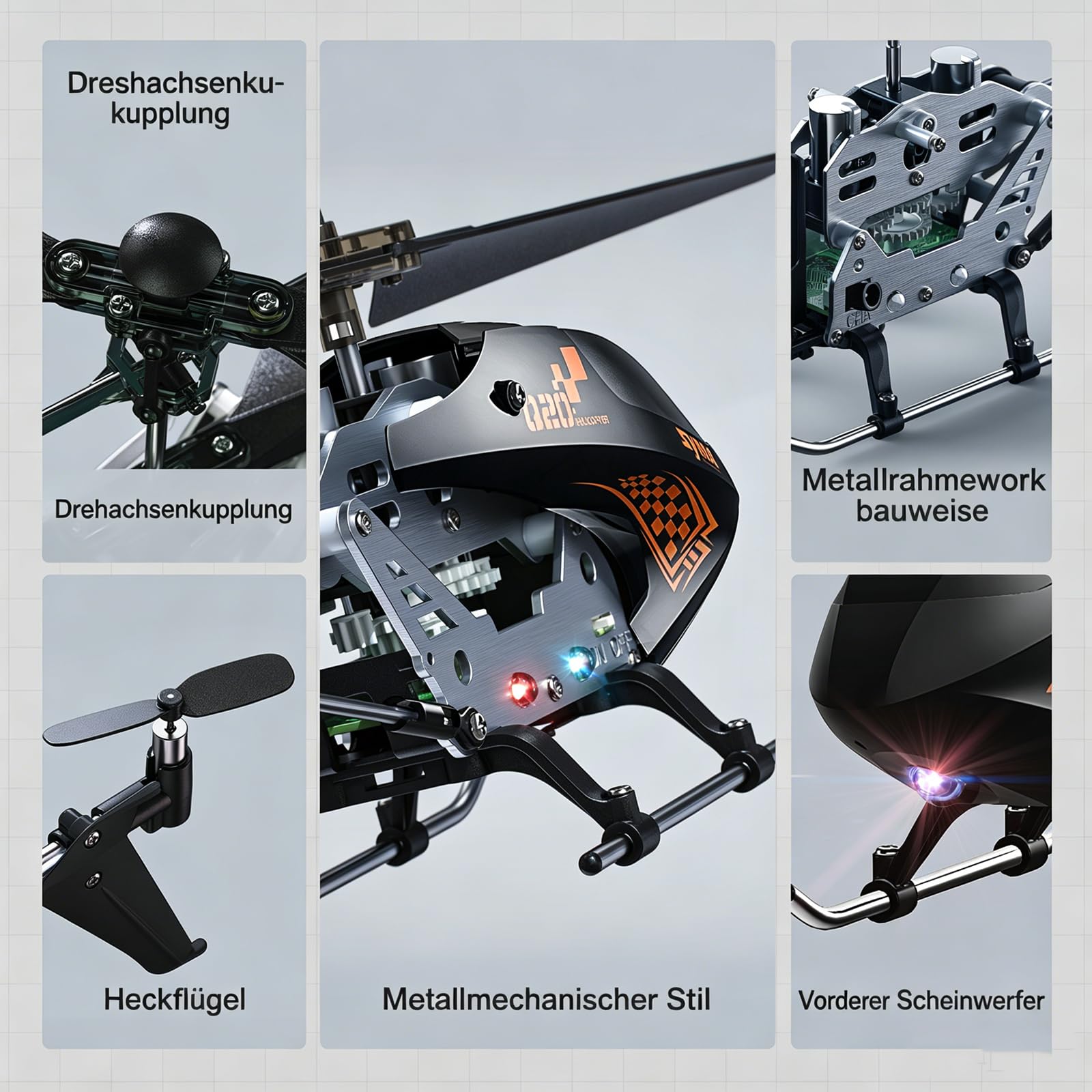 Syma Q20 RC Hubschrauber für Kinder 8-12 und Anfänger, ferngesteuerter Hubschrauber mit Höhenhaltung, 2 Geschwindigkeitsmodi und Gyroskop, Legierung Körper Indoor Flying Helicopter Spielzeug